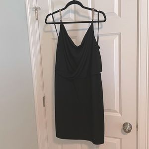 Calvin Klein black cocktail dress with gold chain